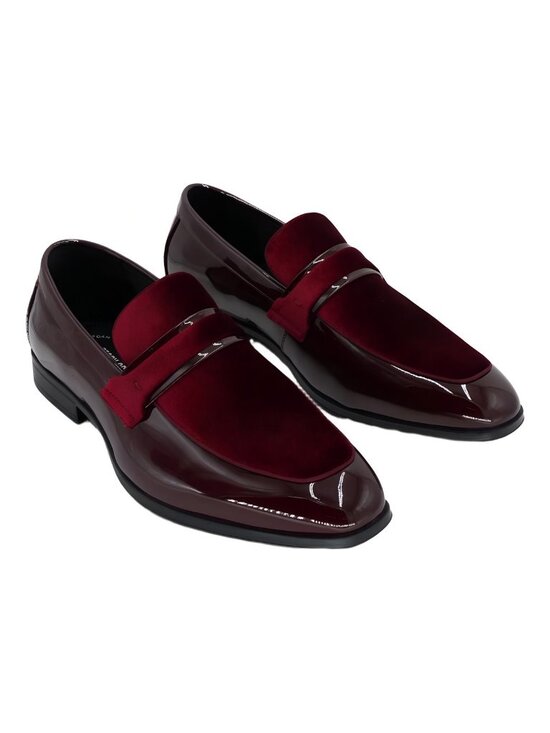 Stacy Adams Men\'s Spratley Moc Toe Saddle Slip On Loafer Burgundy Red US 12W main image 5